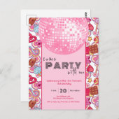 Venez faire la fête avec moi rose invitation d'ann (Devant / Derrière)