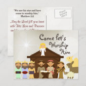 Venez l'adorer Nativité Carte postale de Noël (Devant / Derrière)