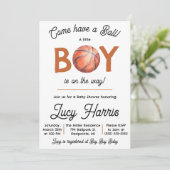 Venez vous amuser ! Invitation Baby Shower Basket (Debout devant)