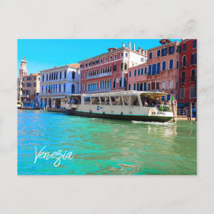 Venezia Venice Grand Canal Water Bus Briefkaart