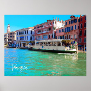 Venezia Venice Grand Canal Water Bus Poster