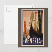 Venezia Vintage Travel Feestdagenkaart (Voorkant / Achterkant)