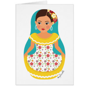 Venezolaanse Danseres Matryoshka Kaart