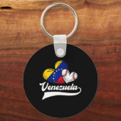 Venezolaanse honkballer Venezuela Vlag Hart Ba Sleutelhanger (Voorkant)