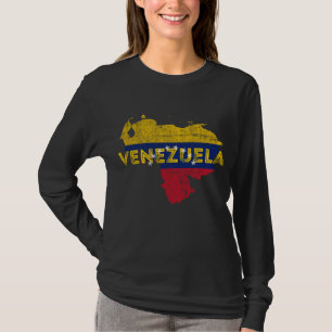 Venezolaanse kaart en vlag Souvenir - Verstoorde v T-shirt