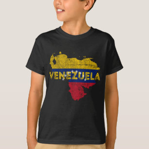 Venezolaanse kaart en vlag Souvenir - Verstoorde v T-shirt