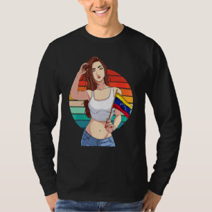 Venezolaanse Meisje Venezuela Vlag Venezolaanse Tr T-shirt