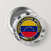 Venezolaanse Ronde Embleem Button 7,6 Cm (Voorkant /achterkant)