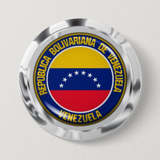 Venezolaanse Ronde Embleem Button 7,6 Cm (Voorkant)