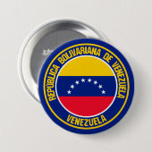 Venezolaanse Ronde Embleem Button 7,6 Cm (Voorkant /achterkant)