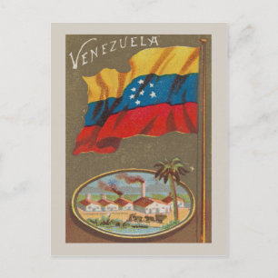Venezolaanse vintage met vlag briefkaart