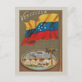 Venezolaanse vintage met vlag briefkaart (Voorkant)
