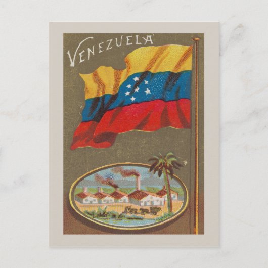 Venezolaanse vintage met vlag briefkaart (Voorkant)