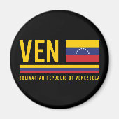 Venezolaanse vlag en ISO-code Alpha-3-ontwerp Magneet (Voorkant)