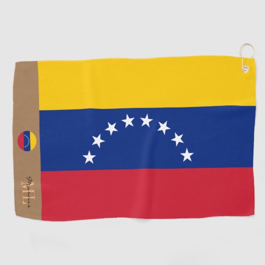 Venezolaanse vlag & Venezuela monogrammen/golf Golfhanddoek (Horizontaal)