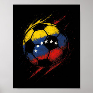 Venezolaanse Vlag Voetbal Ll - Voetbal Speler Trot Poster