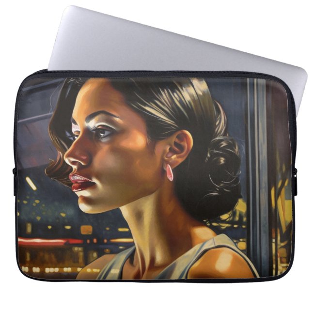 Venezolaanse vrouw in een Miami Nightclub die schi Laptop Sleeve (Voorkant)