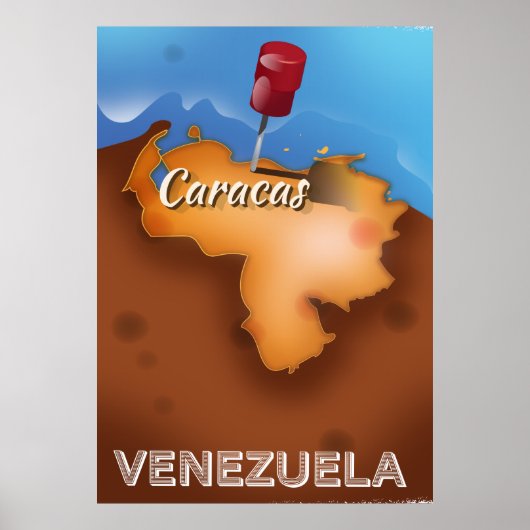 venezuela, Caracas vintage poster (Voorkant)