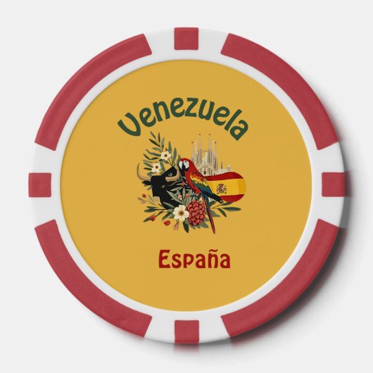 Venezuela + España – fusión de raíces y orgullo Poker Chips (Voorkant)