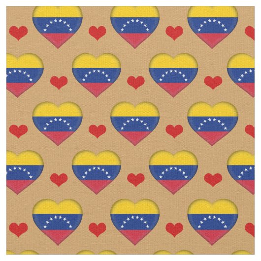 Vénézuela Flag, le Coeur Rouge, un tissu (Fermer)