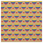 Vénézuela Flag, le Coeur Rouge, un tissu (Échantillon)