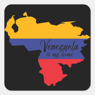 Venezuela is mijn thuis Vlaggenkaart Vierkante Sticker