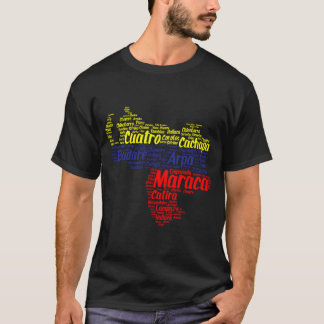 Venezuela Kaart Tricolor T-shirt