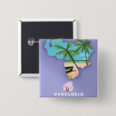 Venezuela kaart vierkante button 5,1 cm (Voorkant /achterkant)