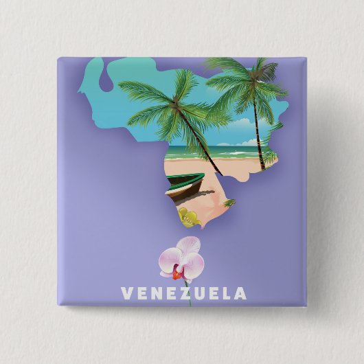 Venezuela kaart vierkante button 5,1 cm (Voorkant)