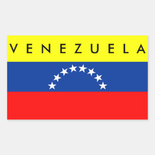 Venezuela Land Vlag Natie Symbool Naam Tekst Rechthoekige Sticker