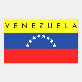 Venezuela Land Vlag Natie Symbool Naam Tekst Rechthoekige Sticker
