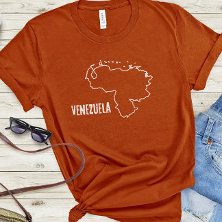 Venezuela Landkaart Venezolaanse grens lijnvorm T-shirt