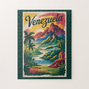 Venezuela Landschap Illustratie Reis Kunst Retro Legpuzzel