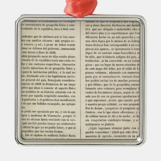 Venezuela Metalen Ornament (Voorkant)