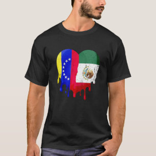 Venezuela Mexico Vlag Hart Burger Gekweekt Patriot T-shirt