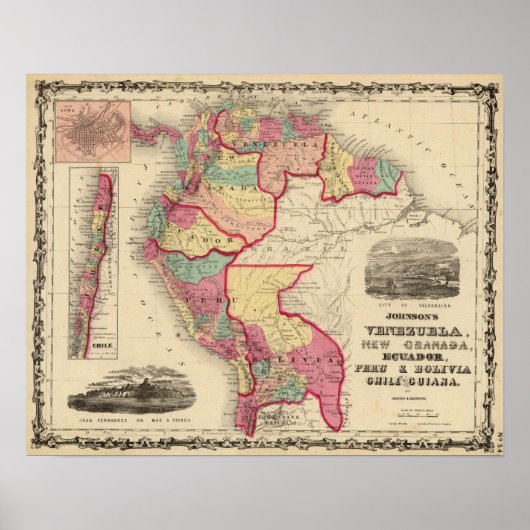 Venezuela, New Granada en Ecuador Poster (Voorkant)