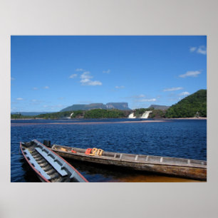 Venezuela Oerwoud landschap met Boats Fine Art Poster