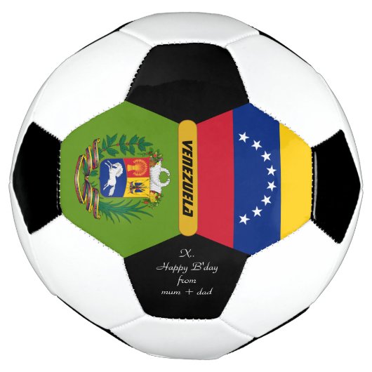 Venezuela Personnalisé, Drapeau, Photo Bal De Foot (Tourné)