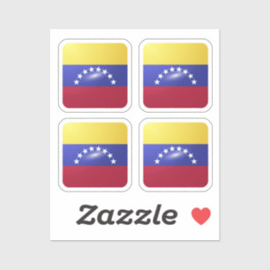Venezuela vierkante glossy vlag sticker