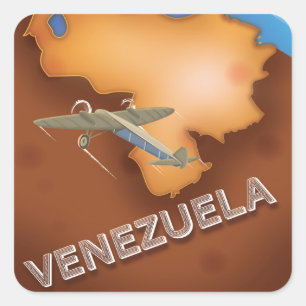 Venezuela vintage reisposter vierkante sticker