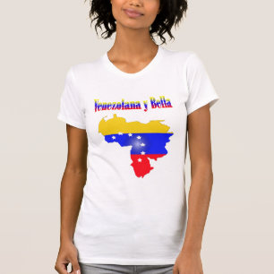 Venezuela vlag met de tekst Venezolana Y Bella T-shirt