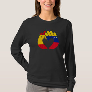 Venezuela vlag Spanje vlag vriendschap broederscha T-shirt