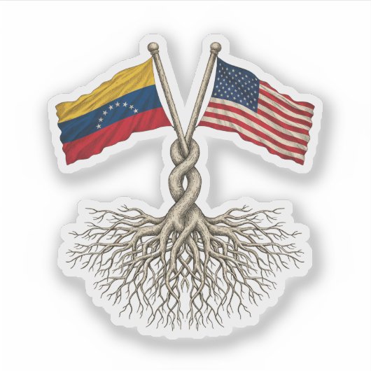 Venezuelan-American Sticker (Voorkant)