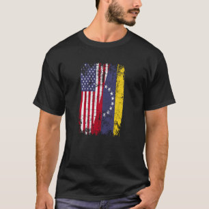 VENEZUELAN ROOTS Half-American Flag VENEZUELA Pu T-shirt