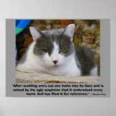 vengeful Grumpy kat met Charlotte Gray Quote Poster (Voorkant)