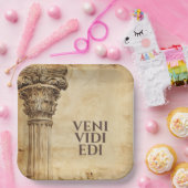 Veni Vidi Edi Funny Ancient Rome Latin Saying Papieren Bordje (Feest)