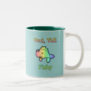 Veni Vidi Fishy Tweekleurige Koffiemok