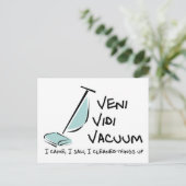 Veni Vidi Vacuum Briefkaart (Staand voorkant)