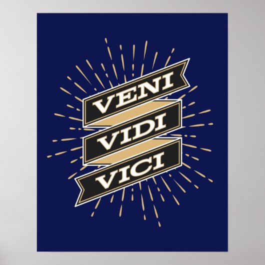 Veni Vidi Vici Blue Poster (Voorkant)