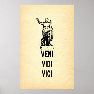 Veni Vidi Vici Julius Caesar Quote Poster